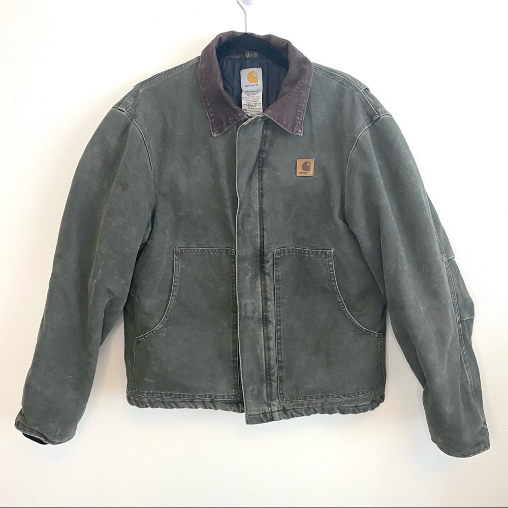 Carhartt J22 Sandstone Duck Arctic Traditional Jacket Quilt Lined Moss Green M